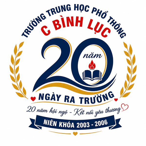 Logo 20 năm ngày ra trường THPT C Bình Lục